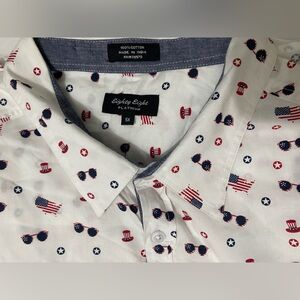 Eighty Eight Americana Mens White Shirt Sleeve Button Down Size 5x